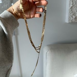LAYERED 14K PLATED GOLD NECKLACE!
